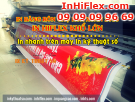 In băng rôn chợ hoa xuân Ất Mùi 2015