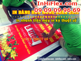 In băng rôn chúc mừng năm mới 2015 HCM