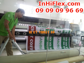 In băng rôn hiflex giới thiệu sản phẩm Labobo thiết bị rửa tay bằng nhựa