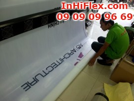 In bạt hiflex khổ lớn ngoài trời cho A5 Architecture nhà thầu chính công trình The Coffee House
