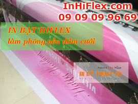 In bạt hiflex làm phông nền cho đám cưới