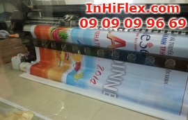 In bạt khổ lớn từ chất liệu hiflex làm phông nền sự kiện cho Bluesea - Công ty Cổ phần Công nghệ và Truyền thông Biển Xanh