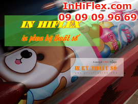 In hiflex khổ lớn trang trí với hình họa đầy màu sắc