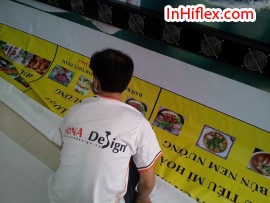 In khổ lớn giới thiệu món ăn cho quán cơm