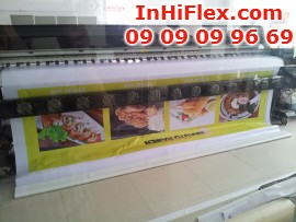 In phông nền khổ lớn từ bạt hiflex cho cửa hàng Ramen giới thiệu các món ăn hấp dẫn