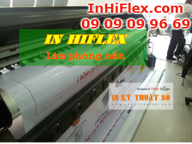 In phông nền sự kiện giá rẻ, in khổ lớn mực dầu trên máy in hiflex