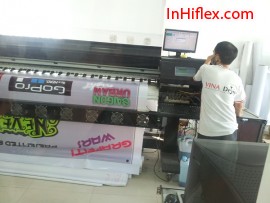 In phun khổ lớn phông nền cho khu vực của The Bike Shop trong sự kiện Saigon Urban Night 2014