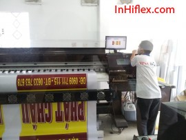 Làm hộp đèn quảng cáo cho cửa hàng từ bạt hiflex xuyên sáng in phun khổ lớn